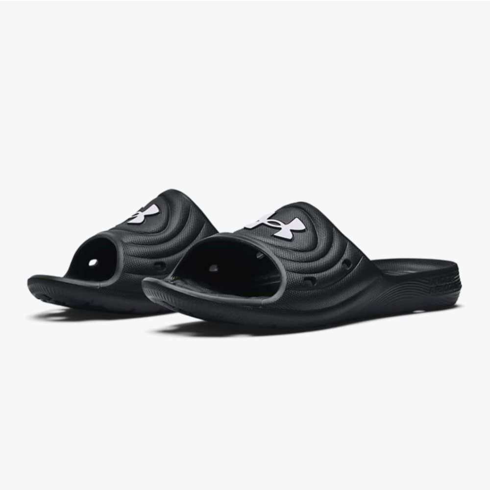 Under Armour Men’s Locker IV Black Slide Sandals - Comfortable Swim/Pool Slides